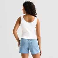 Womens Juniors Scoop Neck Sleeveless MTV Tank Top