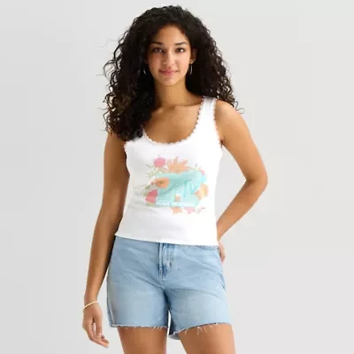 Womens Juniors Scoop Neck Sleeveless MTV Tank Top