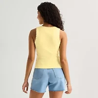 Womens Juniors Scoop Neck Sleeveless Winnie The Pooh Tank Top