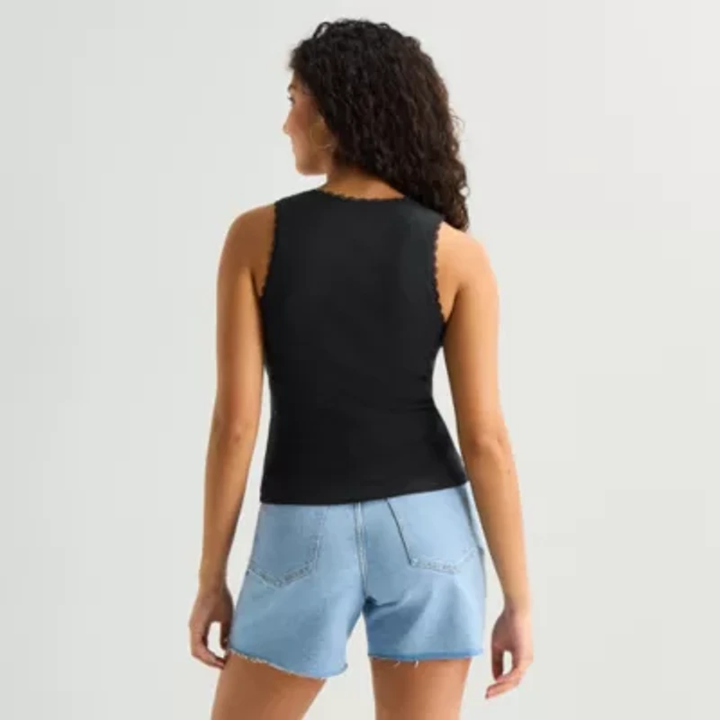 Womens Juniors U Neck Sleeveless Peanuts Tank Top