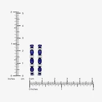 Limited Quantities! Womens Lab Created Blue Ceylon Sapphire Sterling Silver 25mm Hoop Earrings