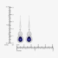 Limited Quantities! Womens Lab Created Sapphire Sterling Silver Drop Earrings