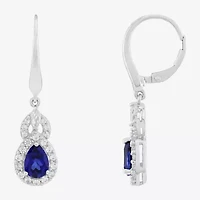 Limited Quantities! Womens Lab Created Sapphire Sterling Silver Drop Earrings