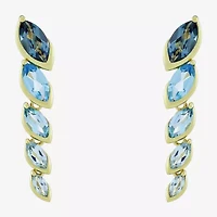 Limited Quantities! Womens Genuine Blue Topaz 14K Gold Over Silver Drop Earrings