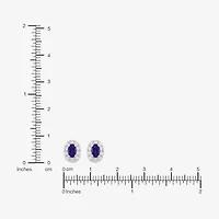 Limited Quantities! Genuine Purple Amethyst Sterling Silver 8.9mm Oval Stud Earrings