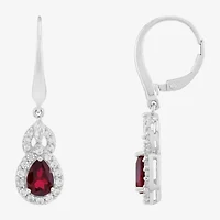 Limited Quantities! Womens Lab Created Red Ruby Sterling Silver Drop Earrings
