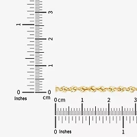 Womens 10K Gold 7.5 Inch Hollow Rope Chain Bracelet
