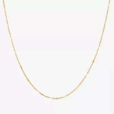 Made in Italy Womens 10K Gold Inch Singapore Chain Necklace