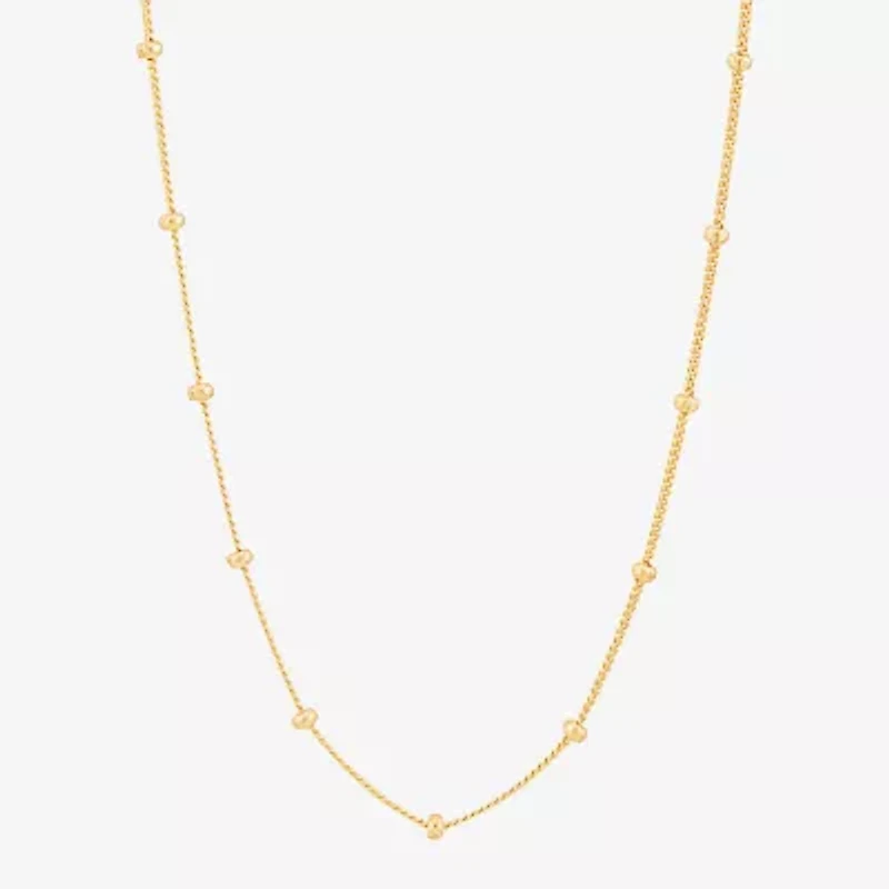 Gold Addiction Womens 10K Gold 16 Inch Curb Chain Necklace