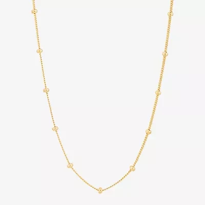Gold Addiction Womens 10K Gold 16 Inch Curb Chain Necklace