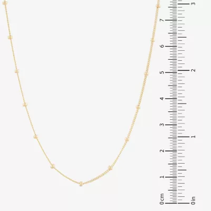 Gold Addiction Womens 10K Gold 16 Inch Curb Chain Necklace