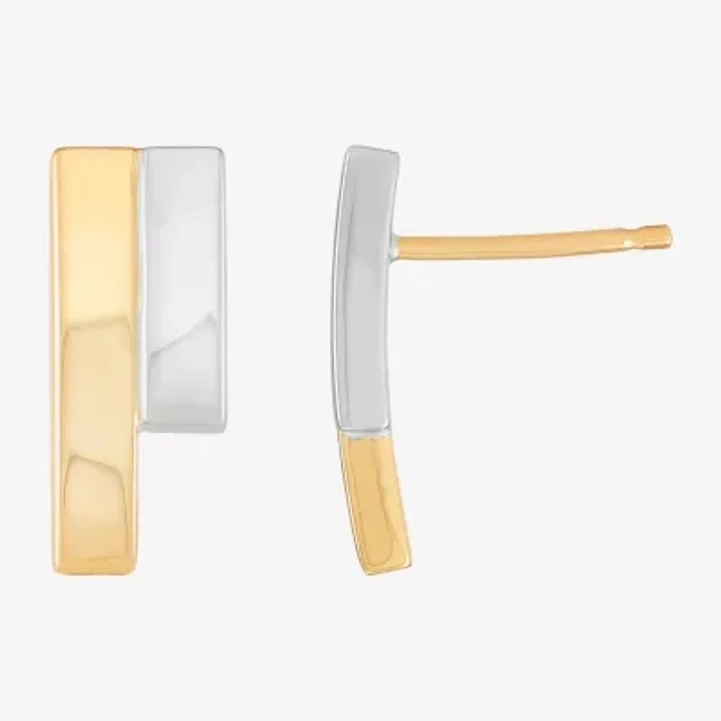 Gold Addiction 10K Two Tone Gold 14.8mm Stud Earrings