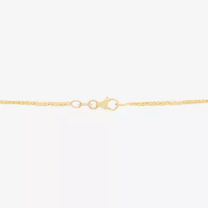 Made in Italy Womens 10K Gold 18 Inch Wheat Chain Necklace
