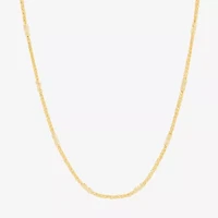 Made in Italy Womens 10K Gold 18 Inch Wheat Chain Necklace