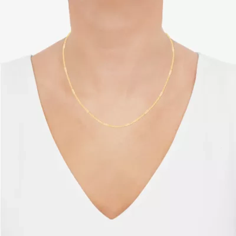 Made in Italy Womens 10K Gold 18 Inch Wheat Chain Necklace