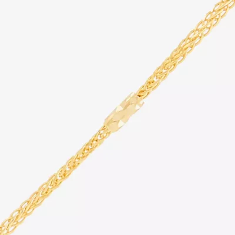 Made in Italy Womens 10K Gold 18 Inch Wheat Chain Necklace