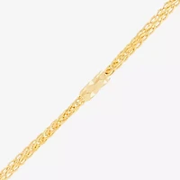 Made in Italy Womens 10K Gold 18 Inch Wheat Chain Necklace