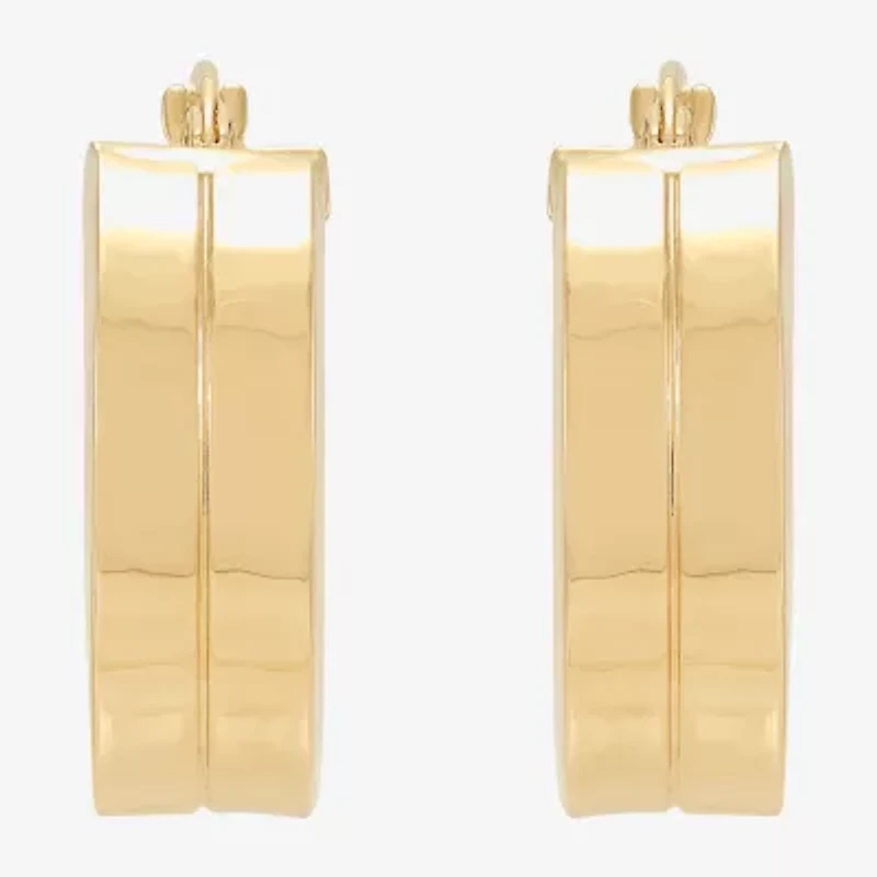 Made in Italy Womens 10K Gold 21mm Hoop Earrings