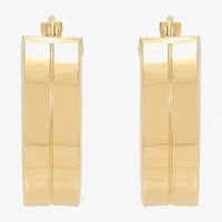 Made in Italy Womens 10K Gold 21mm Hoop Earrings