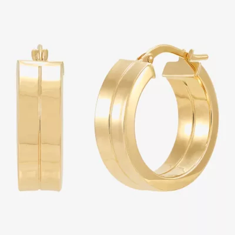 Made in Italy Womens 10K Gold 21mm Hoop Earrings