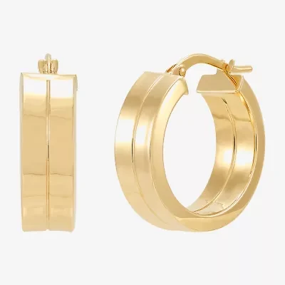 Made in Italy Womens 10K Gold 21mm Hoop Earrings