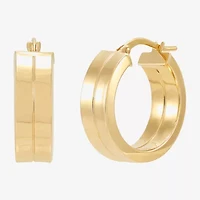 Made in Italy Womens 10K Gold 21mm Hoop Earrings