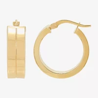Made in Italy Womens 10K Gold 21mm Hoop Earrings