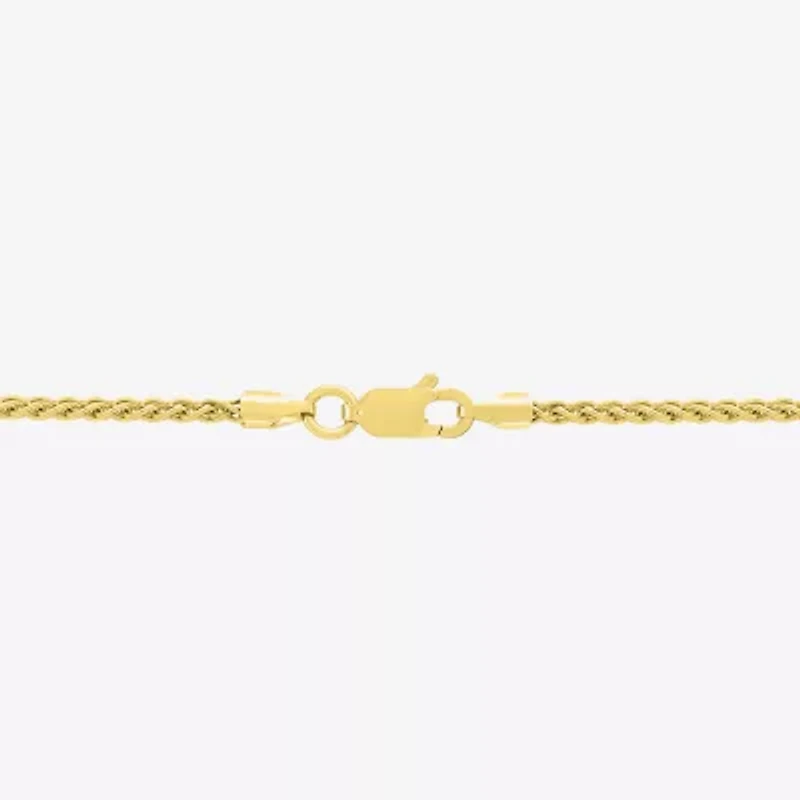 Made in Italy Womens 14K Gold Over Silver 18 Inch Wheat Chain Necklace