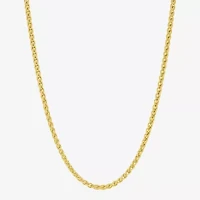 Made in Italy Womens 14K Gold Over Silver 18 Inch Wheat Chain Necklace