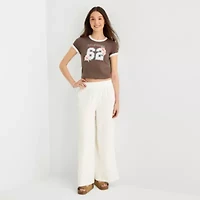 Arizona Womens Juniors Round Neck Short Sleeve Regular Fit Graphic T-Shirt
