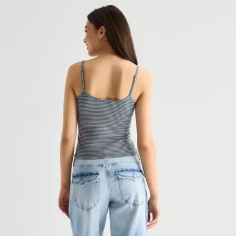 Arizona Womens Juniors Scoop Neck Sleeveless Tank Top