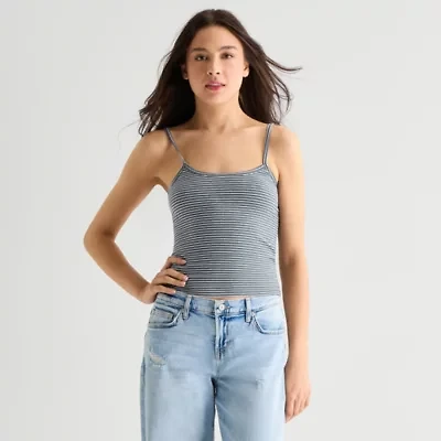 Arizona Womens Juniors Scoop Neck Sleeveless Tank Top