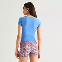 Arizona Smooth Womens Juniors Round Neck Short Sleeve T-Shirt