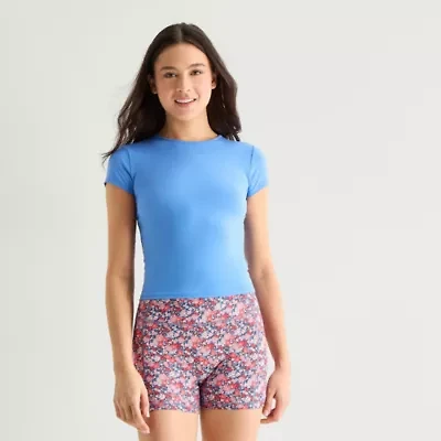 Arizona Smooth Womens Juniors Round Neck Short Sleeve T-Shirt