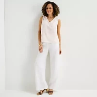 Liz Claiborne Womens V Neck Sleeveless Blouse