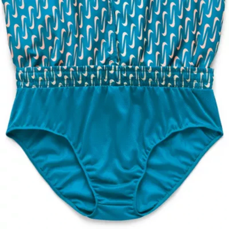 Nike Mens Drawstring Waist Logo Swim Trunks