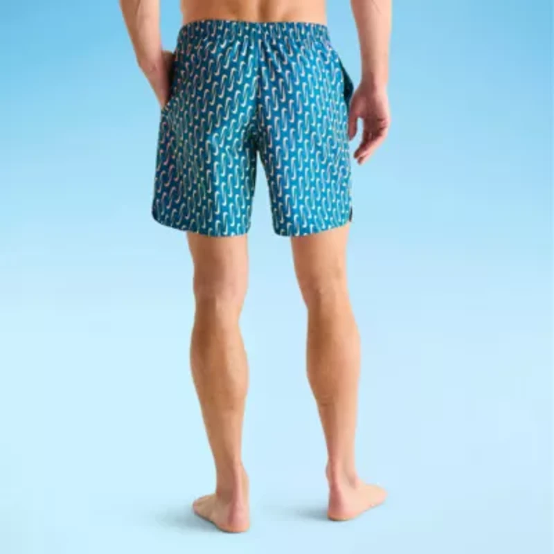 Nike Mens Drawstring Waist Logo Swim Trunks