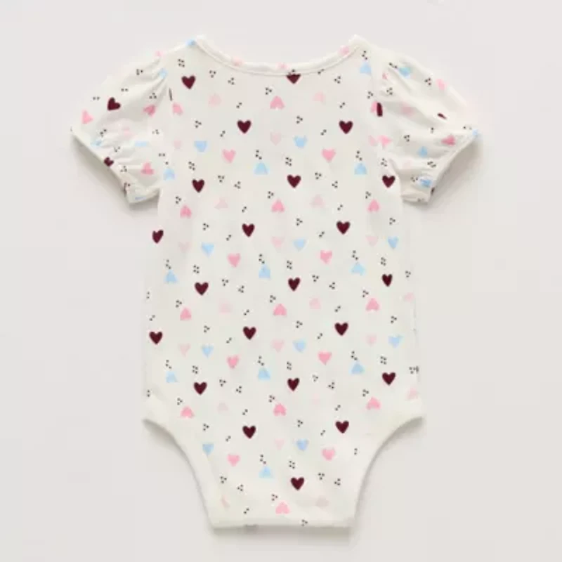 Okie Dokie Baby Girls Round Neck Short Sleeve Bodysuit