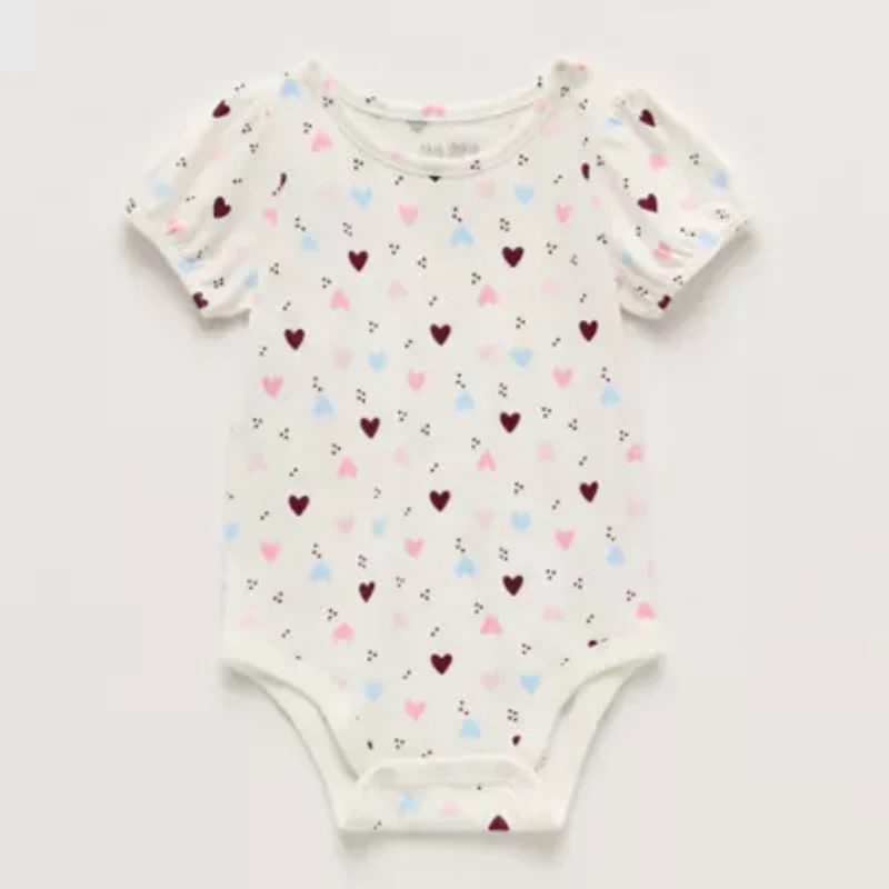 Okie Dokie Baby Girls Round Neck Short Sleeve Bodysuit