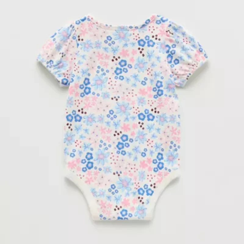 Okie Dokie Baby Girls Round Neck Short Sleeve Bodysuit
