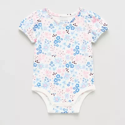 Okie Dokie Baby Girls Round Neck Short Sleeve Bodysuit