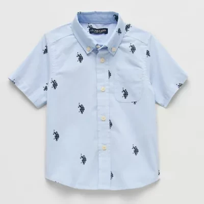 U.S. Polo Assn. Toddler Boys Short Sleeve Regular Fit Button-Down Shirt