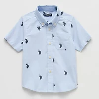 U.S. Polo Assn. Toddler Boys Short Sleeve Regular Fit Button-Down Shirt