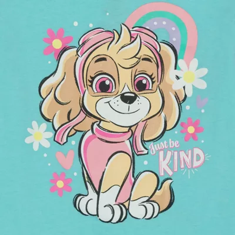 Little & Big Kid Girls Crew Neck Short Sleeve Regular Fit Paw Patrol Graphic T-Shirt