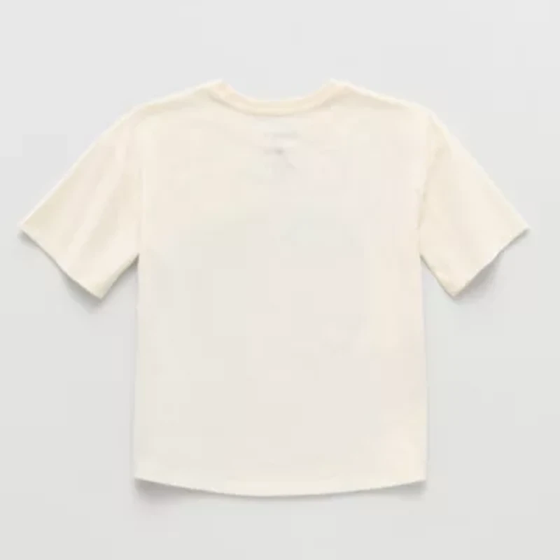 Disney Collection Little & Big Kid Girls Round Neck Short Sleeve Regular Fit Princess Moana Graphic T-Shirt