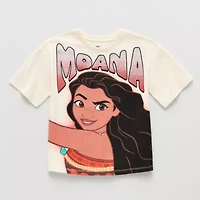 Disney Collection Little & Big Kid Girls Round Neck Short Sleeve Regular Fit Princess Moana Graphic T-Shirt