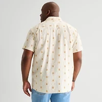 mutual weave Mens Short Sleeve Regular Fit Big and Tall Button-Down Shirt