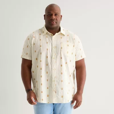 mutual weave Mens Short Sleeve Regular Fit Big and Tall Button-Down Shirt