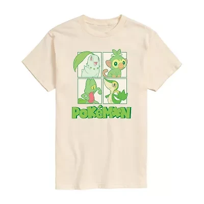 Novelty Mens Crew Neck Short Sleeve Pokemon Graphic T-Shirt