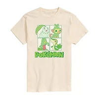 Novelty Mens Crew Neck Short Sleeve Pokemon Graphic T-Shirt